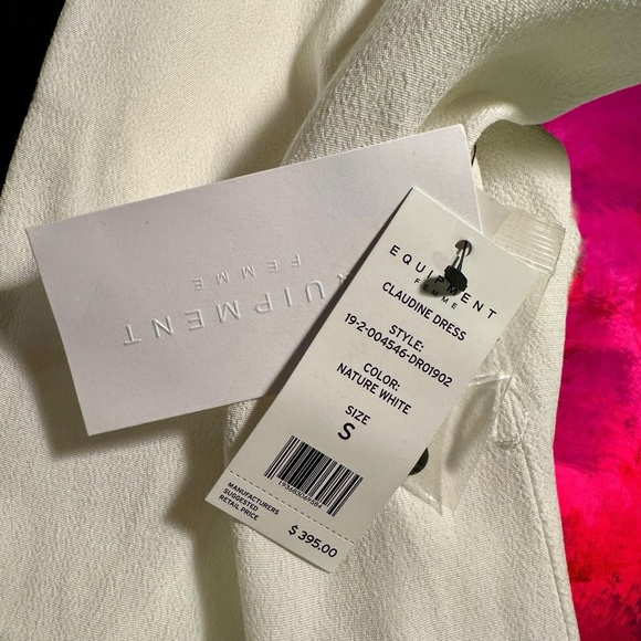 NWT Equipment Femme ‘Claudine’ Button-Up Dress in Ivory / Black Size Small - Picture 4 of 16